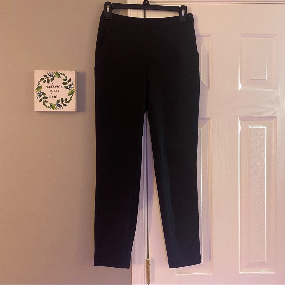 ASOS Black Slim Dress Pants With Zipper Detail Size 2 Slacks Trousers